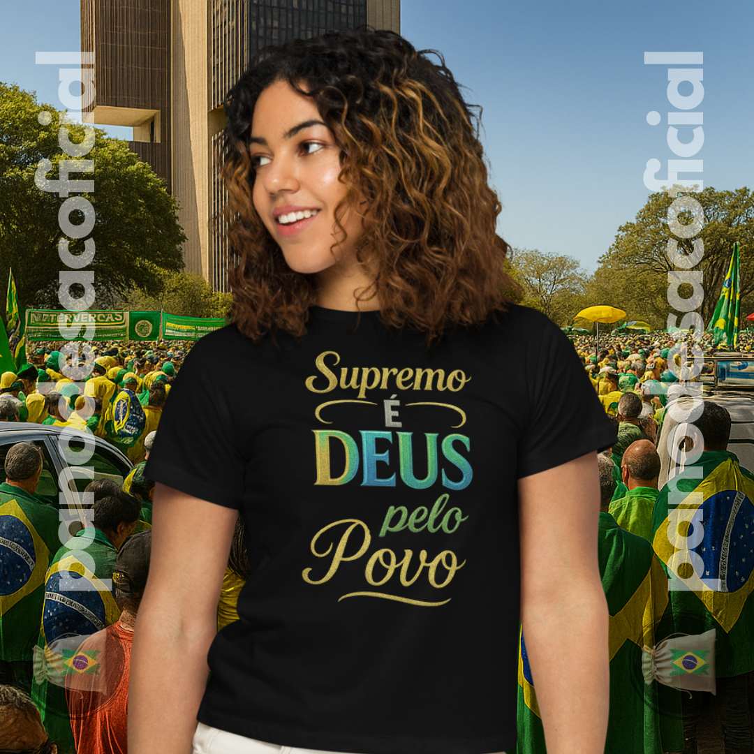 Camiseta SUPREMO É DEUS Baby Long