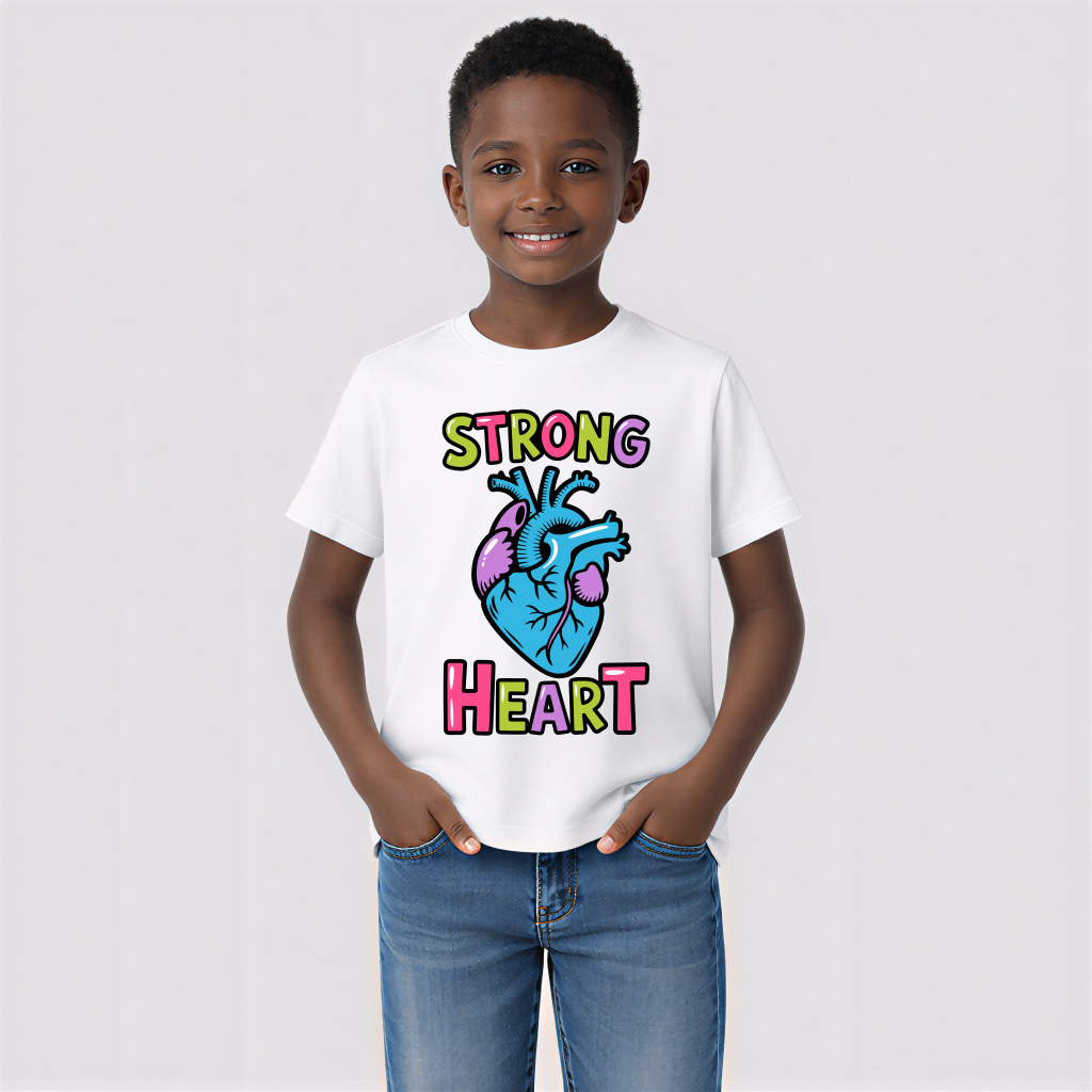 Strong Heart – Coração Forte (Kids) | Tamanhos 10, 12 e 14