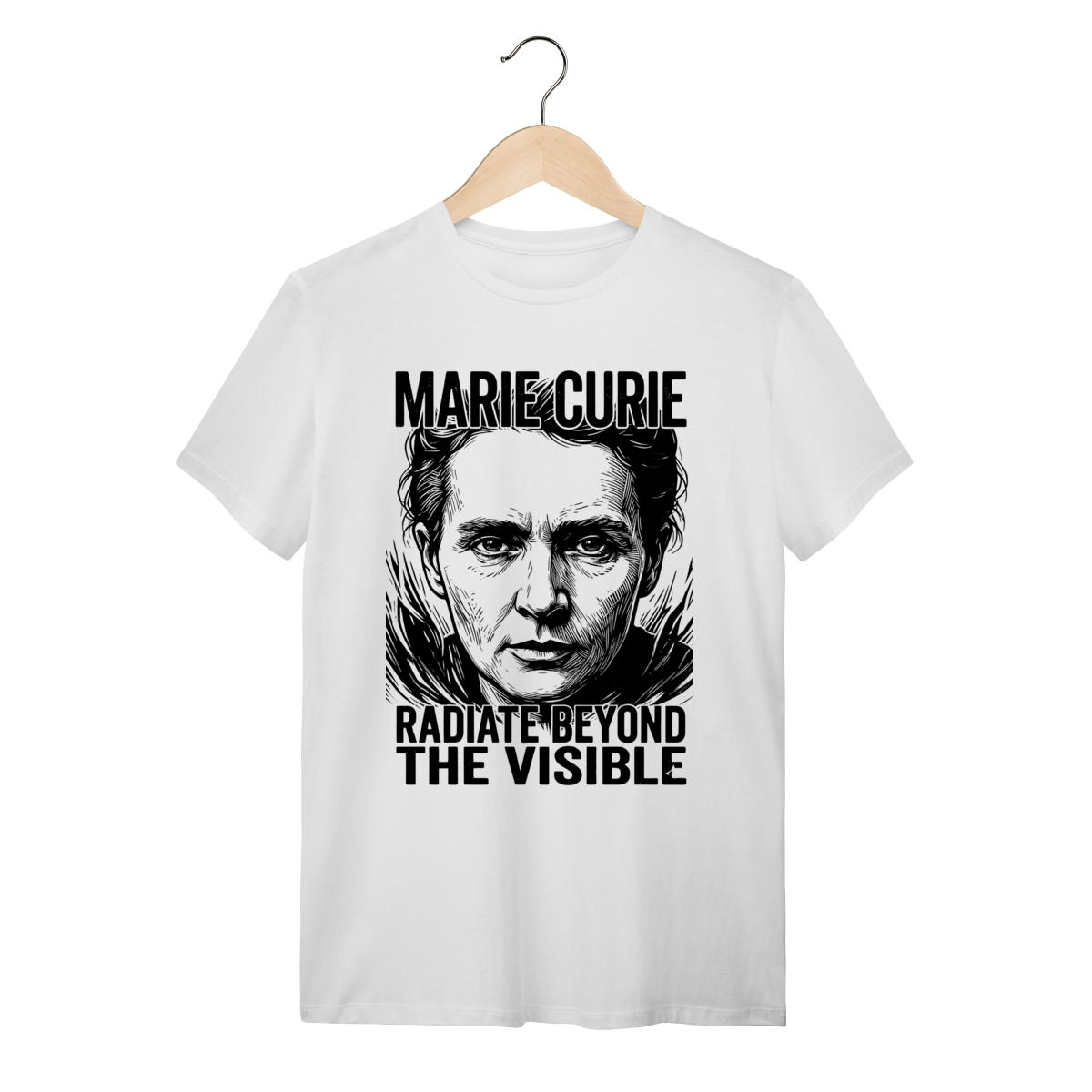 Camiseta Marie Curie Física Radioatividade Unissex