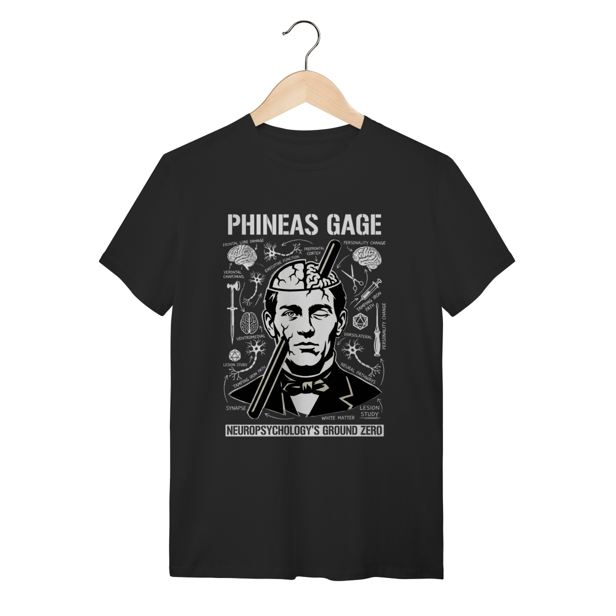 Camiseta Phineas Gage – Neurociência & História