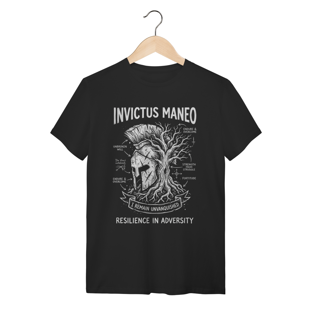 Camiseta Invictus Maneo Frase Resiliência