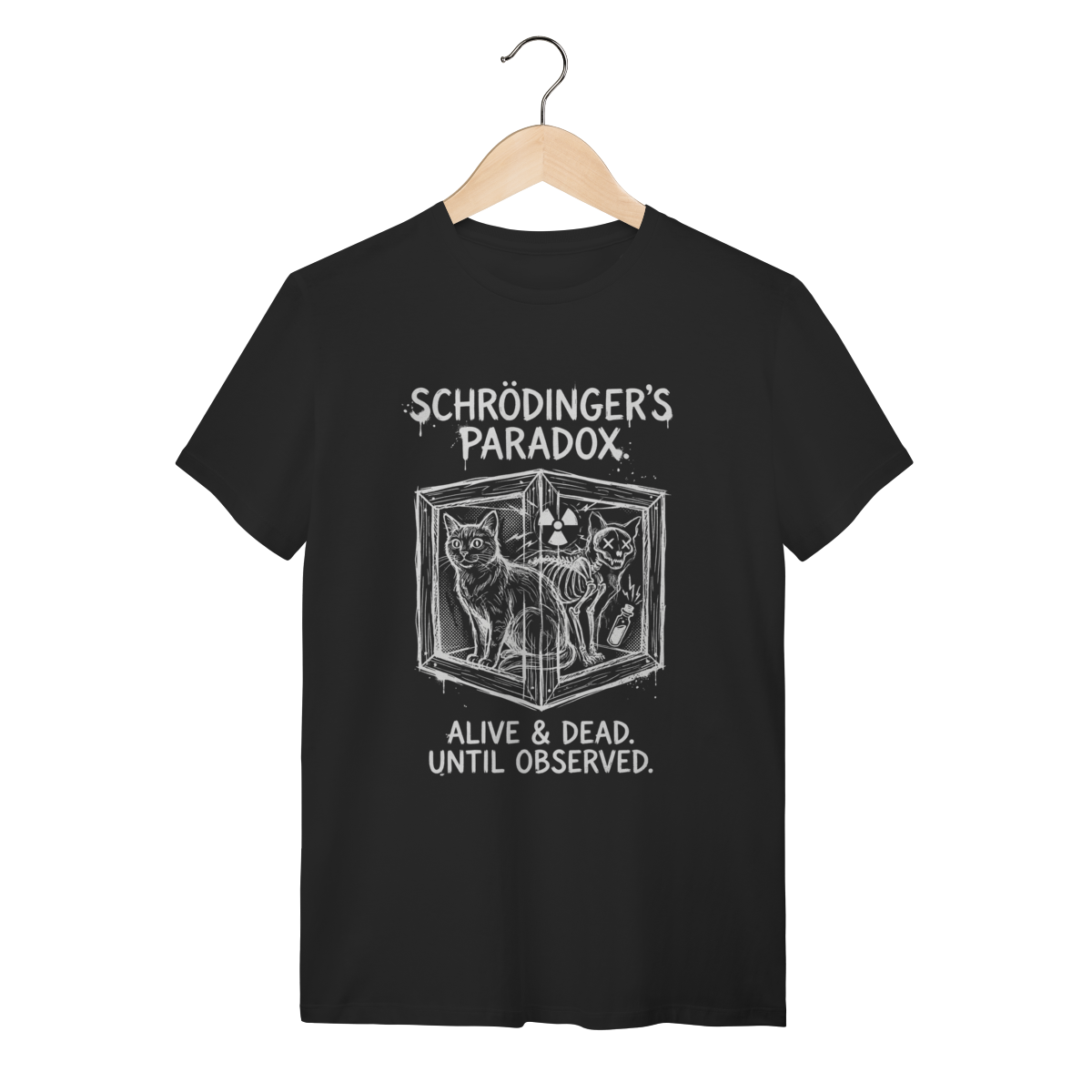Camiseta Gato de Schrödinger: O Paradoxo Quântico