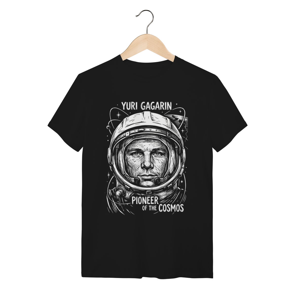 Nome do produto: Camiseta Yuri Gagarin Cosmos Espaço Algodão Premium Unissex