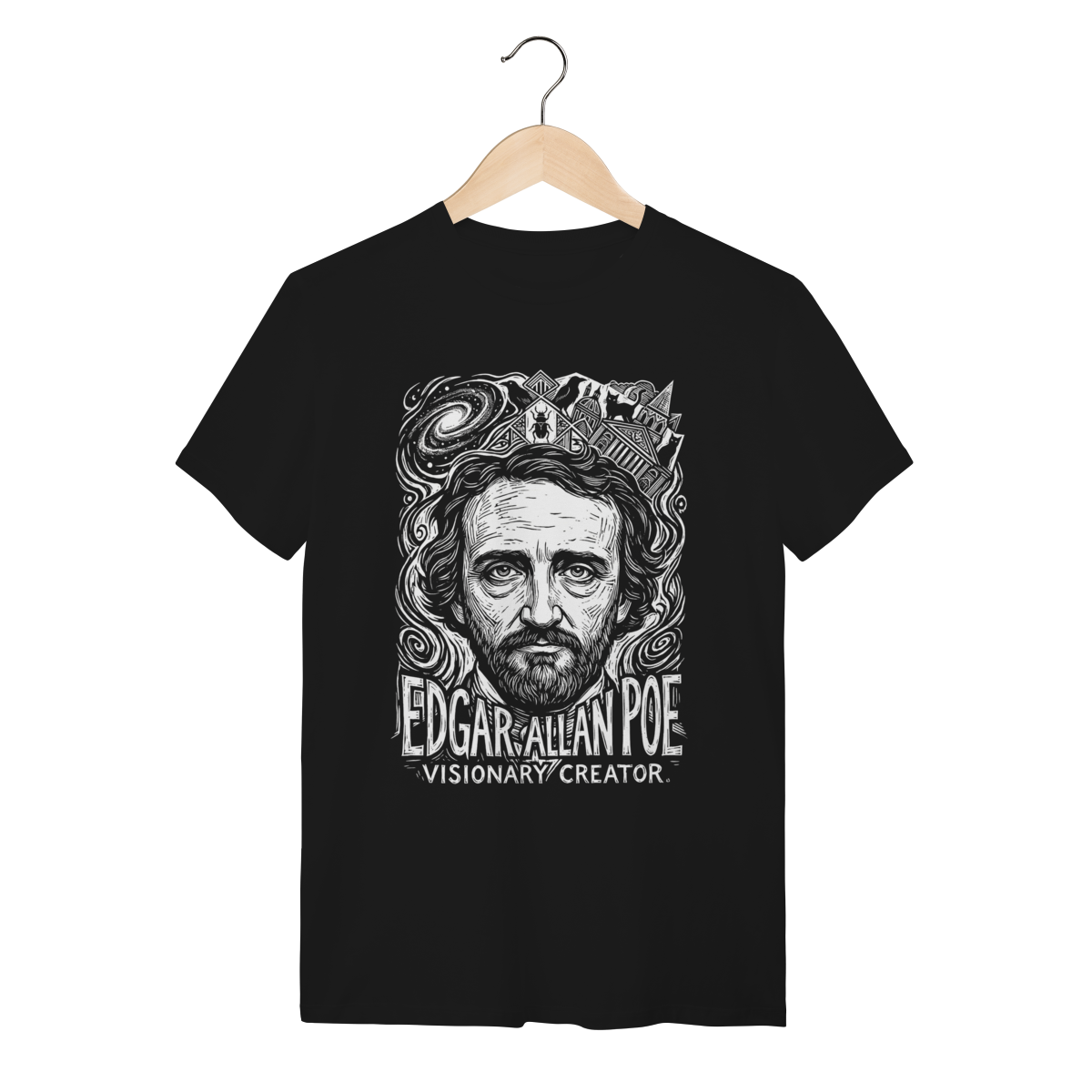Nome do produto: Camiseta Edgar Allan Poe Mistério Algodão Premium