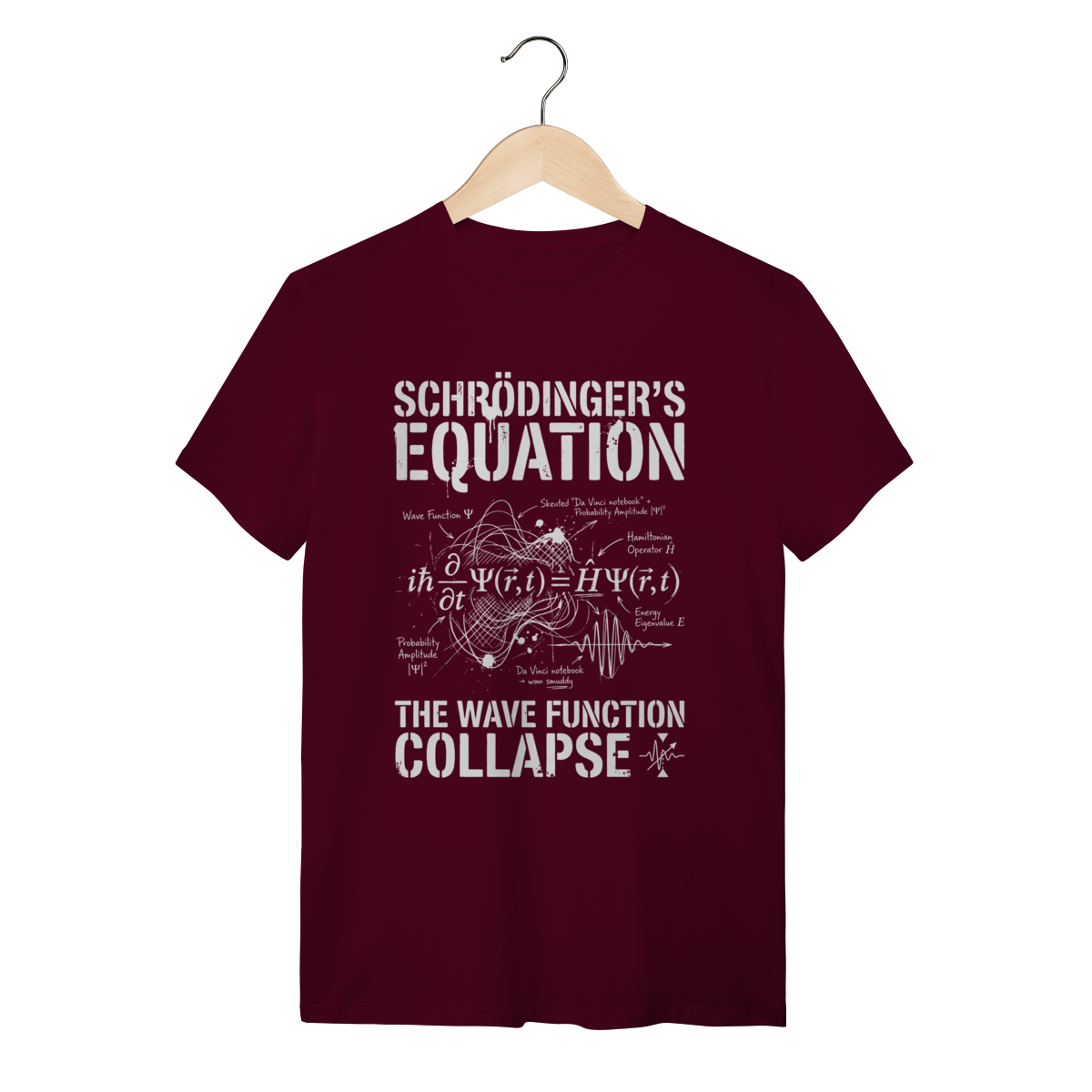 Camiseta Schrödinger’s Wave: O Colapso da Função de Onda