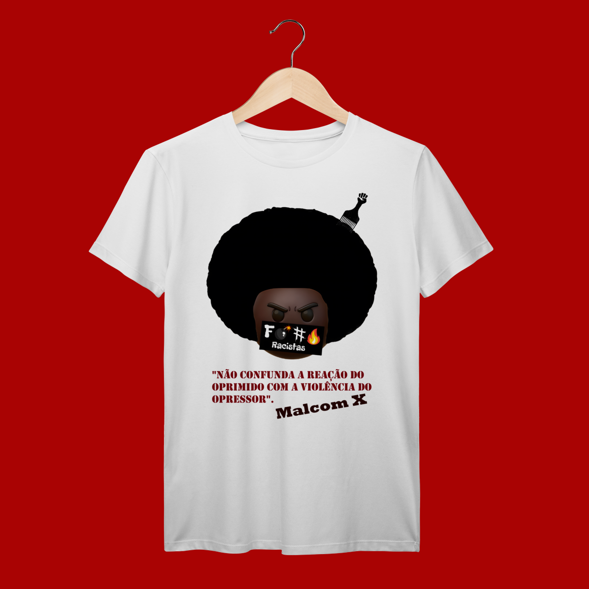 T-shirt Prime Black Power Emoji - Fogo nos racistas - Vozes Pretas