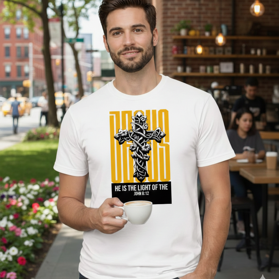 Nome do produto: Camiseta Religiosa 100% Algodão – Estampa Gospel Jesus Unissex Fio 30.1 Premium