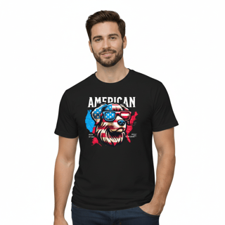 Camiseta Americana DOG – Estampa Cachorro Estilo USA 100% Algodão Premium Unissex