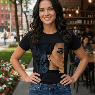 Camiseta Personalizada RenataShop Ela Cruz Unissex 100% Algodão Fio 30.1 Estilo Cristão