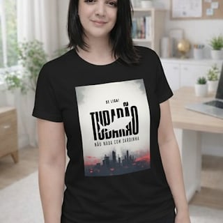 Camiseta Personalizada Tubarão, camiseta de malha 100% algodão, fio 30.1, modelo Unissex 