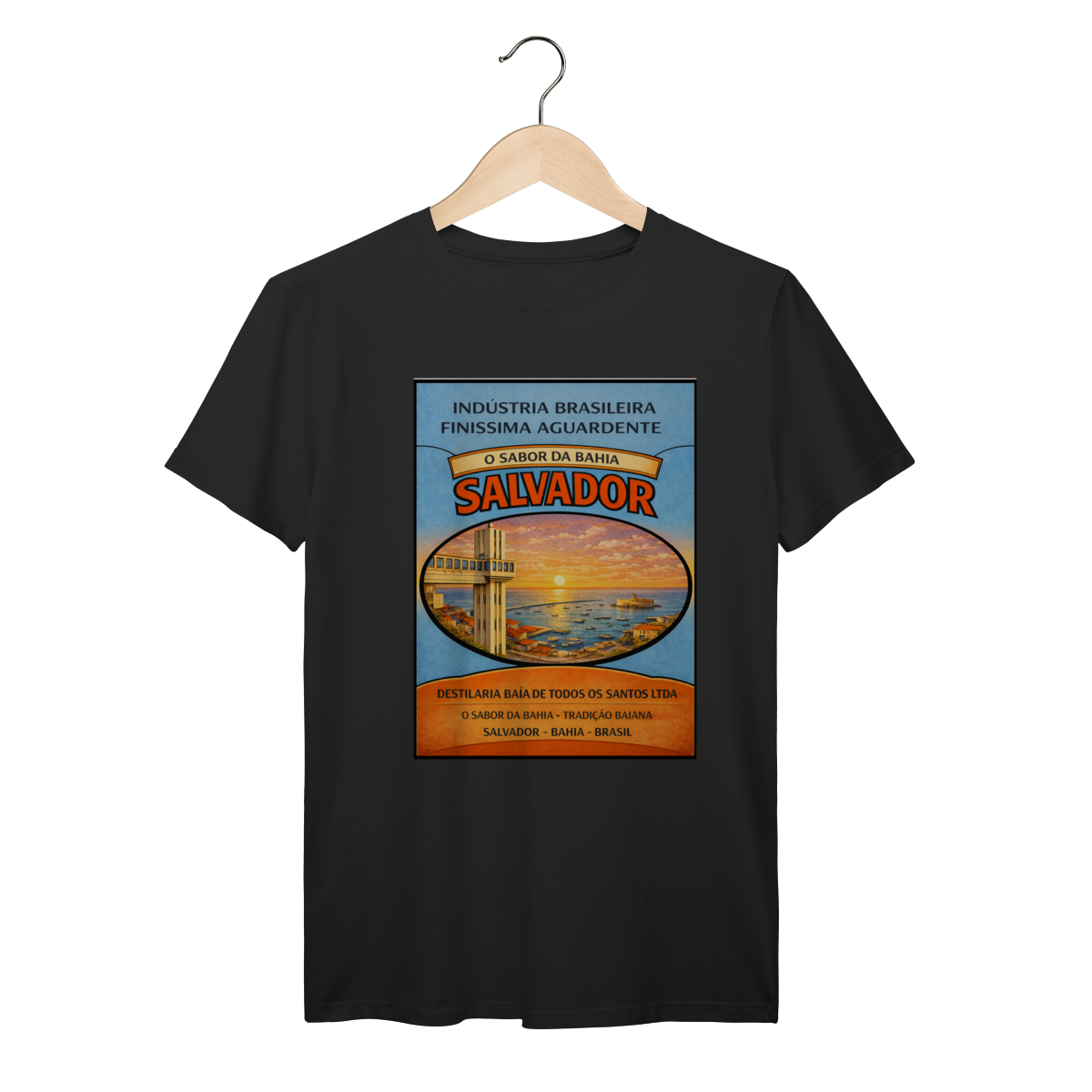 Camiseta Aguardente Salvador Bahia – Rótulo Vintage Brasileiro