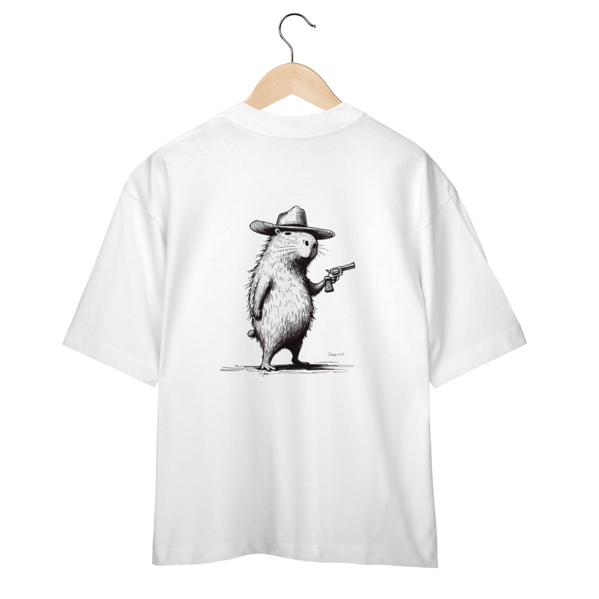 Nome do produto: Camisa Oversized - Capivara pistoleira 