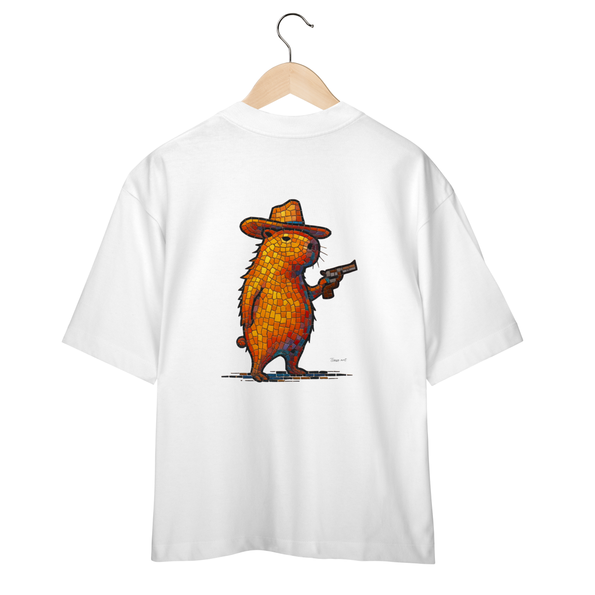 Nome do produto: Camisa Oversized - Capivara pistoleira 