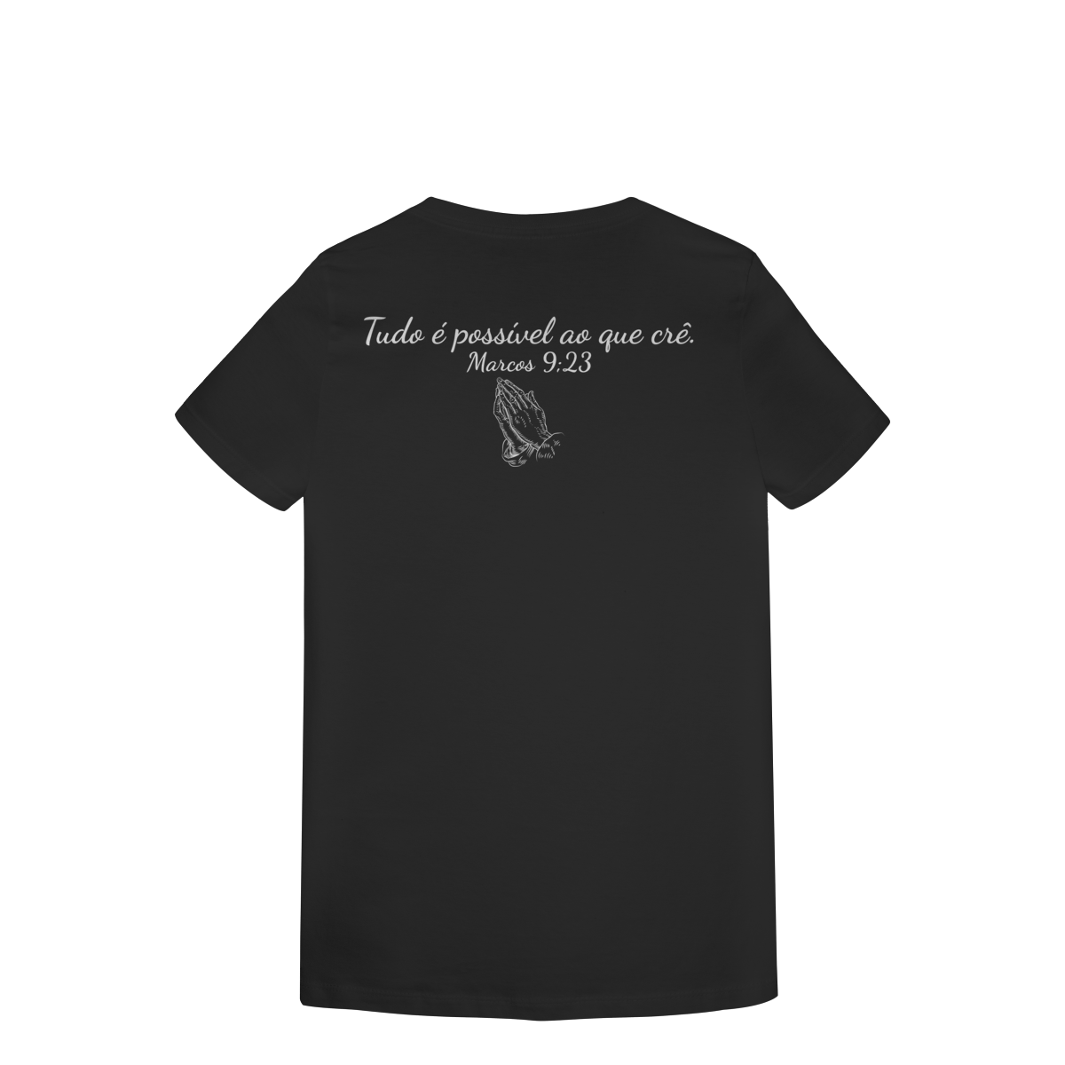 Nome do produto: Camisa lisa com frase bíblica