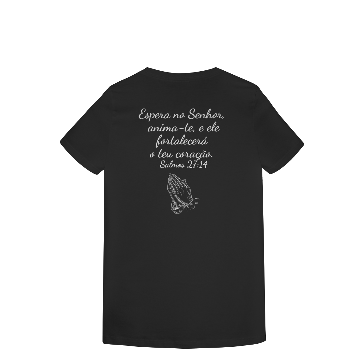 Nome do produto: Camisa lisa com frase bíblica