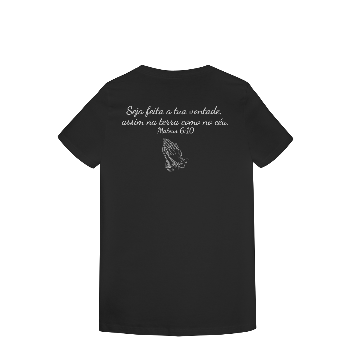 Nome do produto: Camisa lisa com frase bíblica