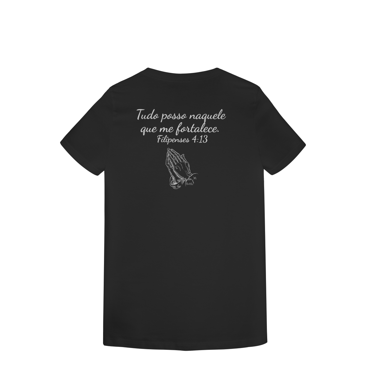 Nome do produto: Camisa lisa com frase bíblica