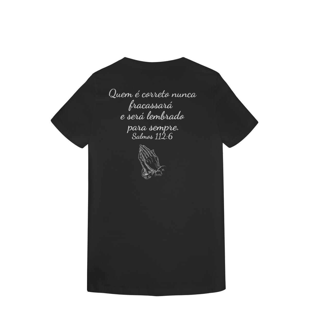 Nome do produto: Camisa lisa com frase bíblica