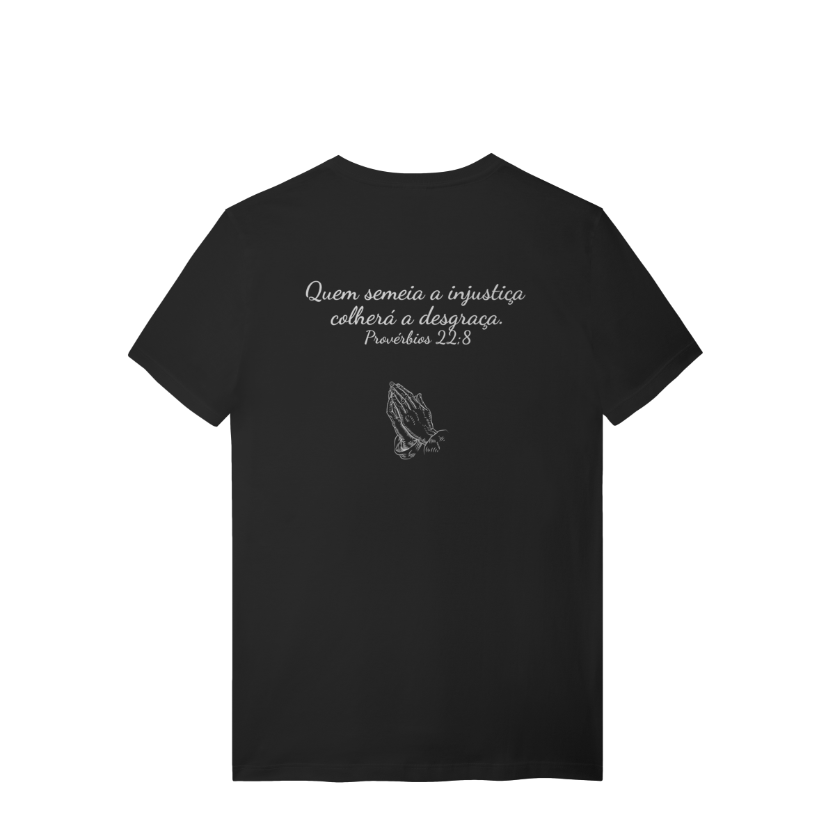 Nome do produto: Camisa lisa com frase bíblica