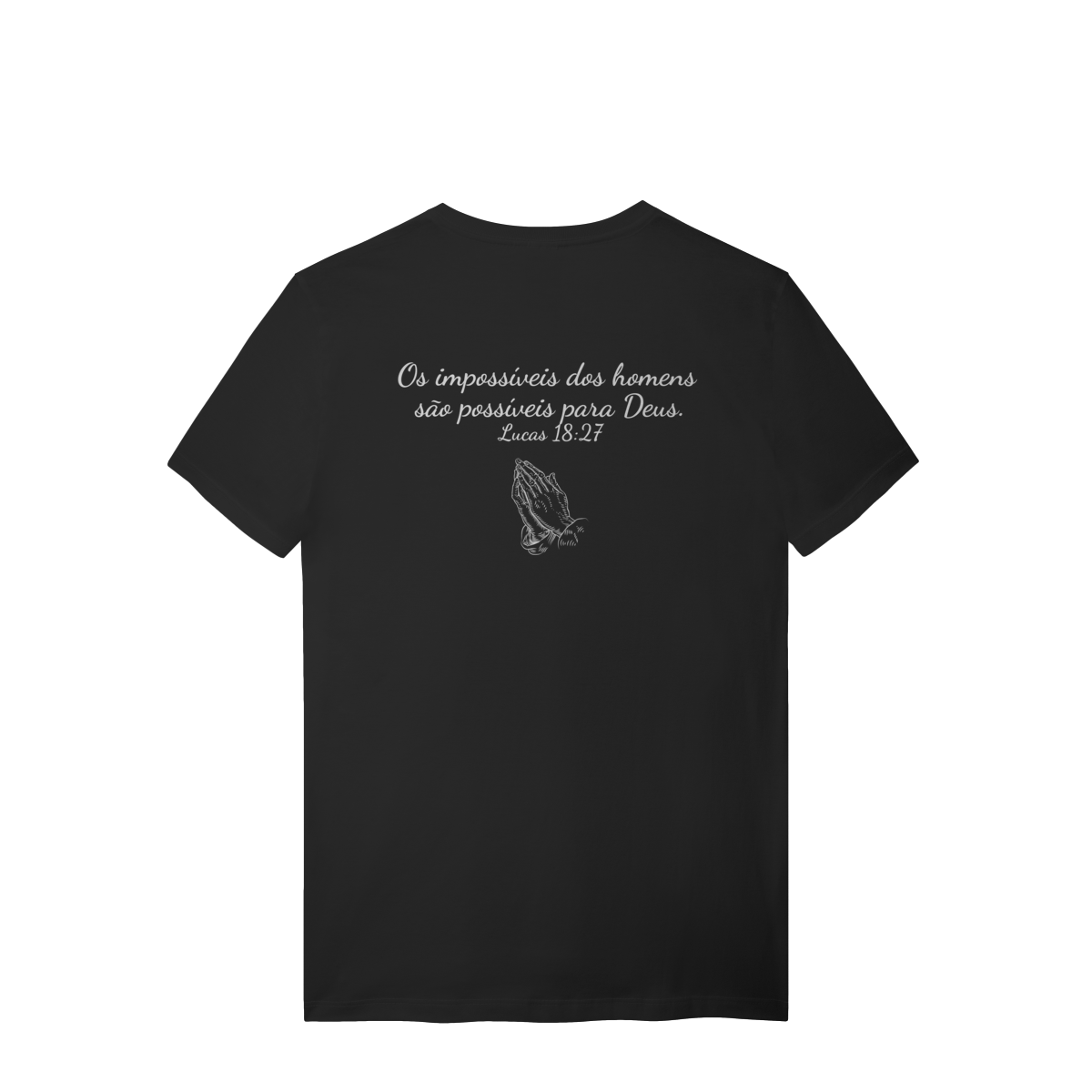 Nome do produto: Camisa lisa com frase bíblica