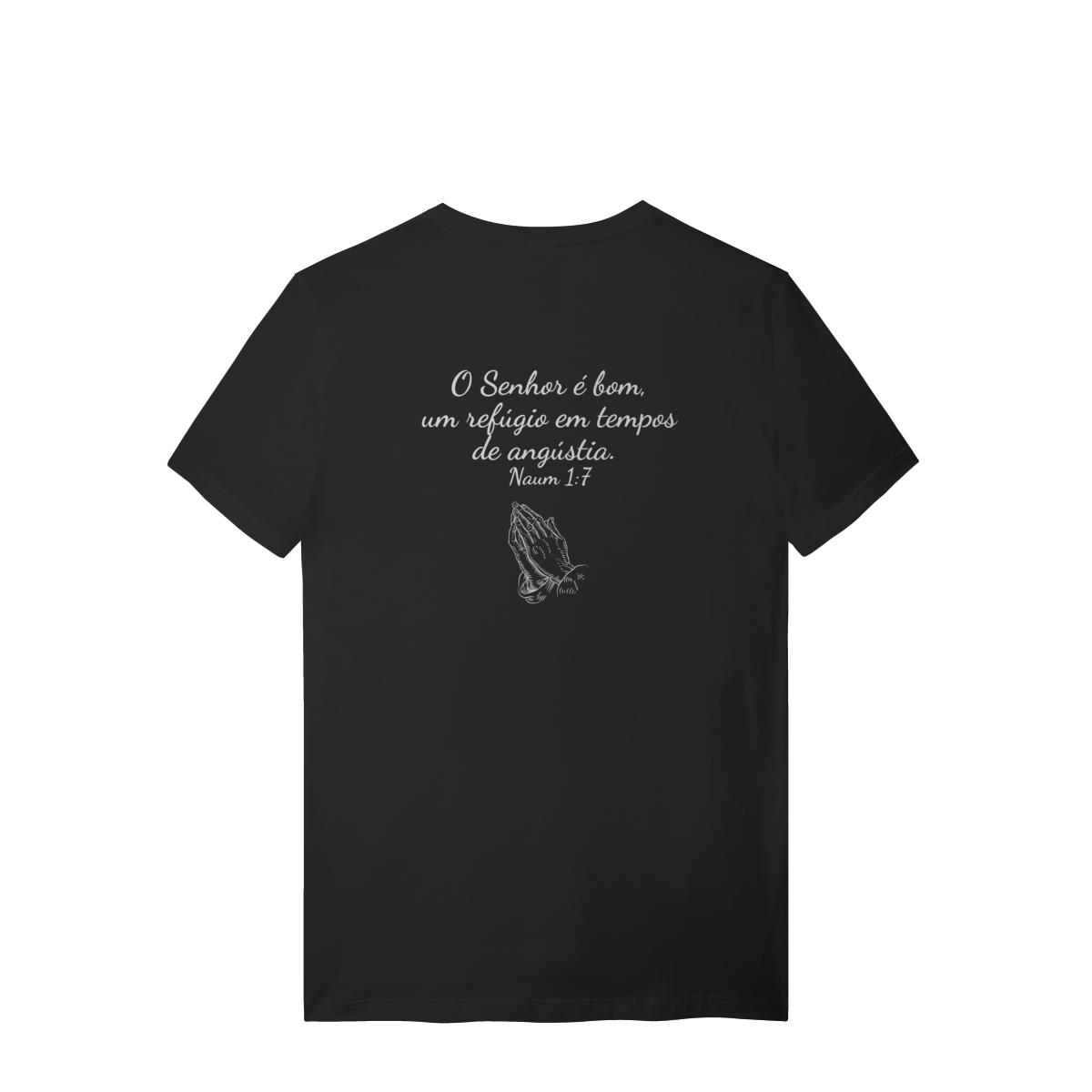 Nome do produto: Camisa lisa com frase bíblica