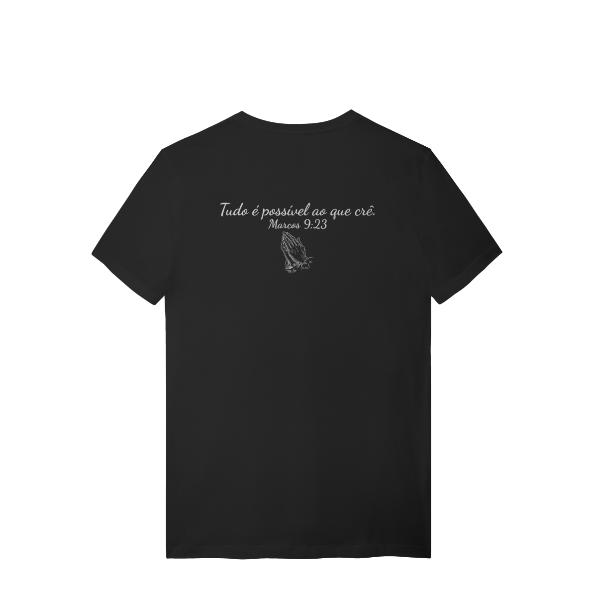 Nome do produto: Camisa lisa com frase bíblica