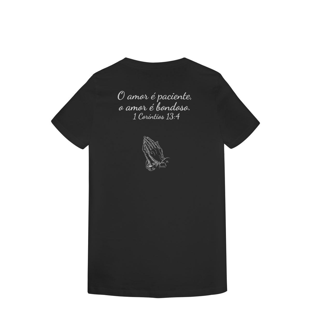 Nome do produto: Camisa lisa com frase bíblica