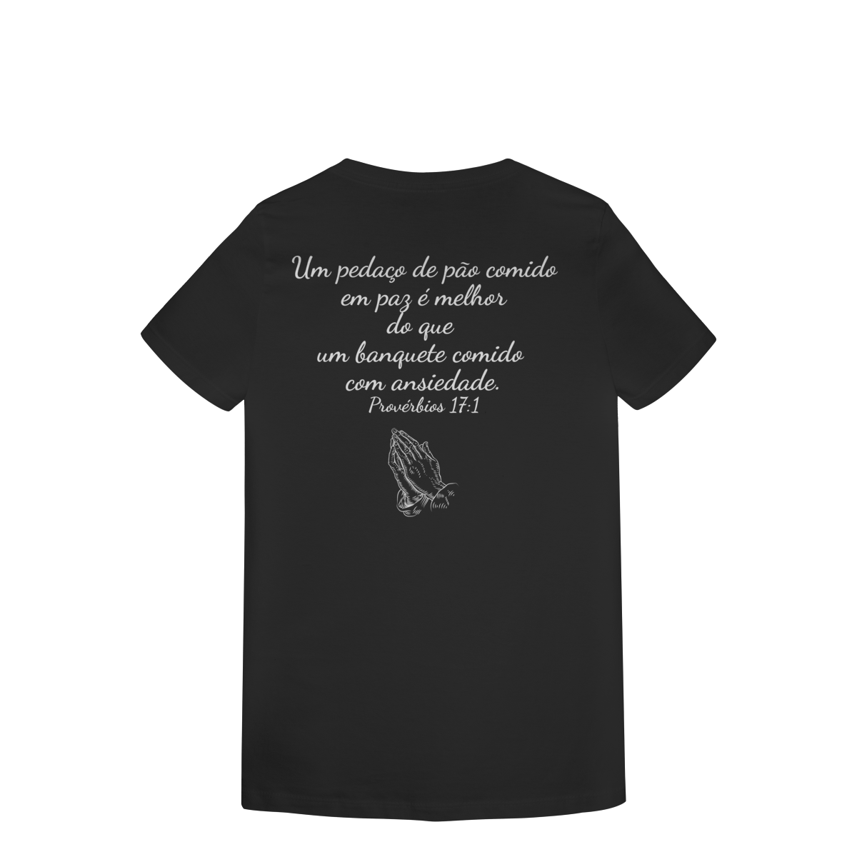 Nome do produto: Camisa lisa com frase bíblica