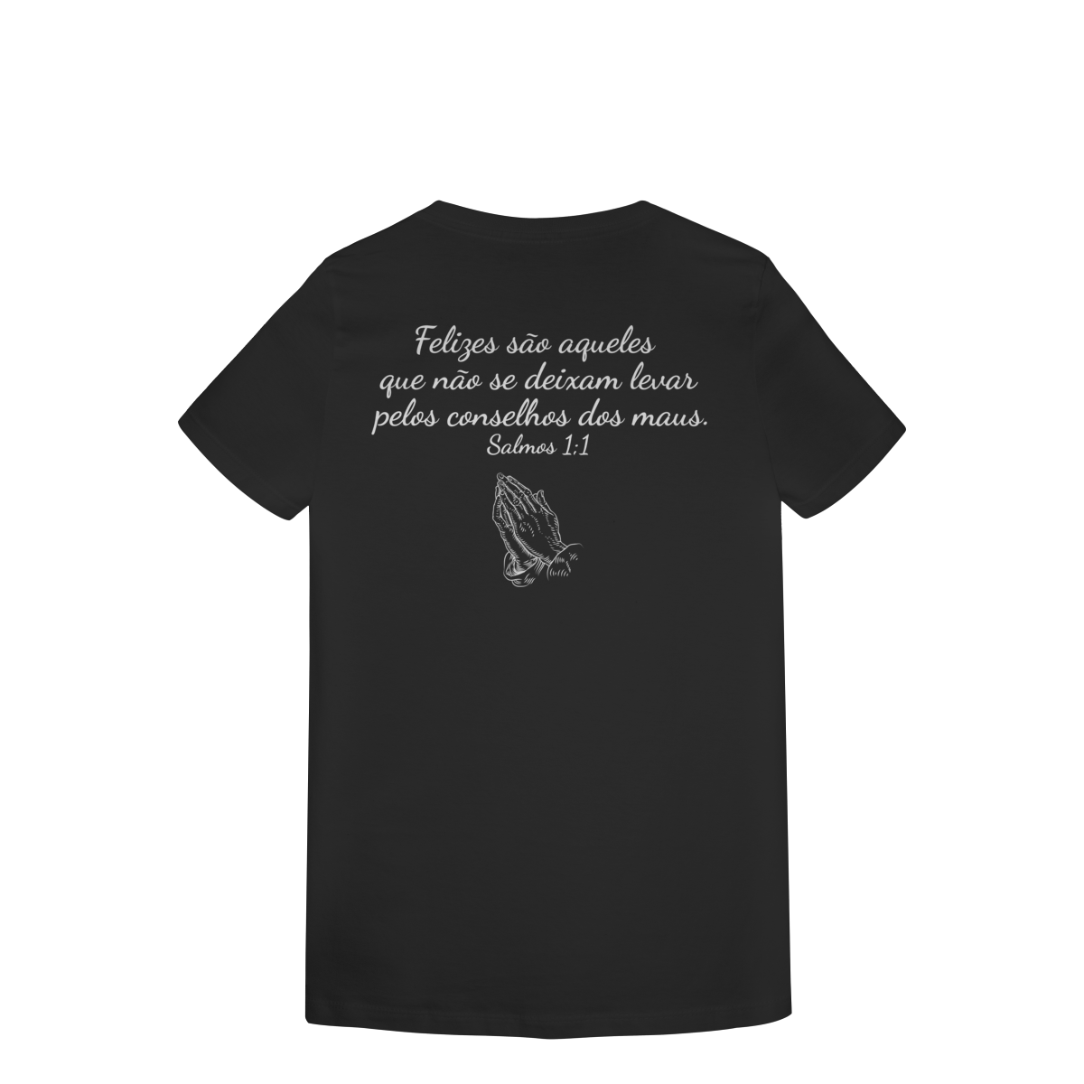 Nome do produto: Camisa lisa com frase bíblica