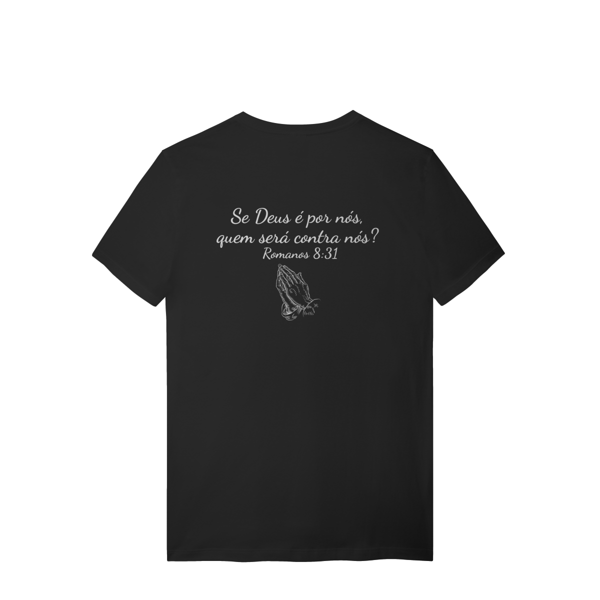 Nome do produto: Camisa lisa com frase bíblica