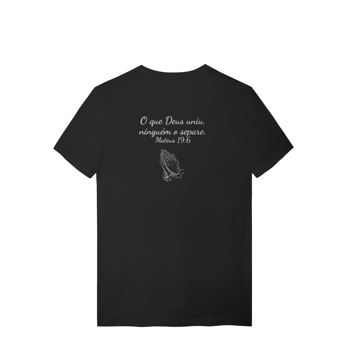 Nome do produto: Camisa lisa com frase bíblica