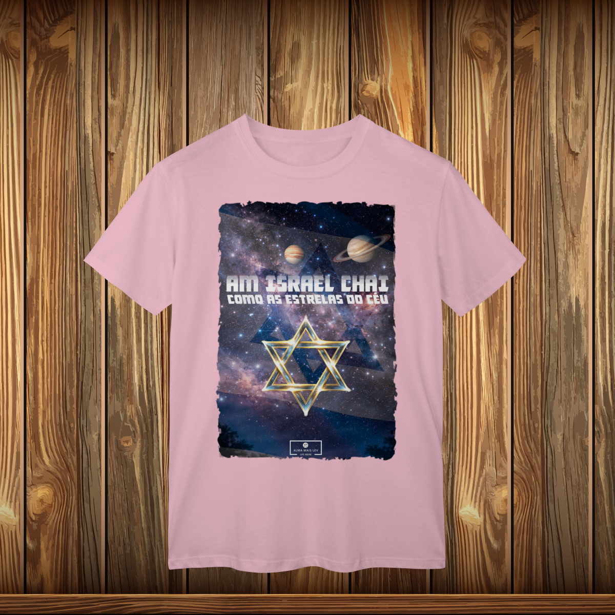 Nome do produto: T-Shirt Classic - AM ISRAEL CHAI - ESTRELAS