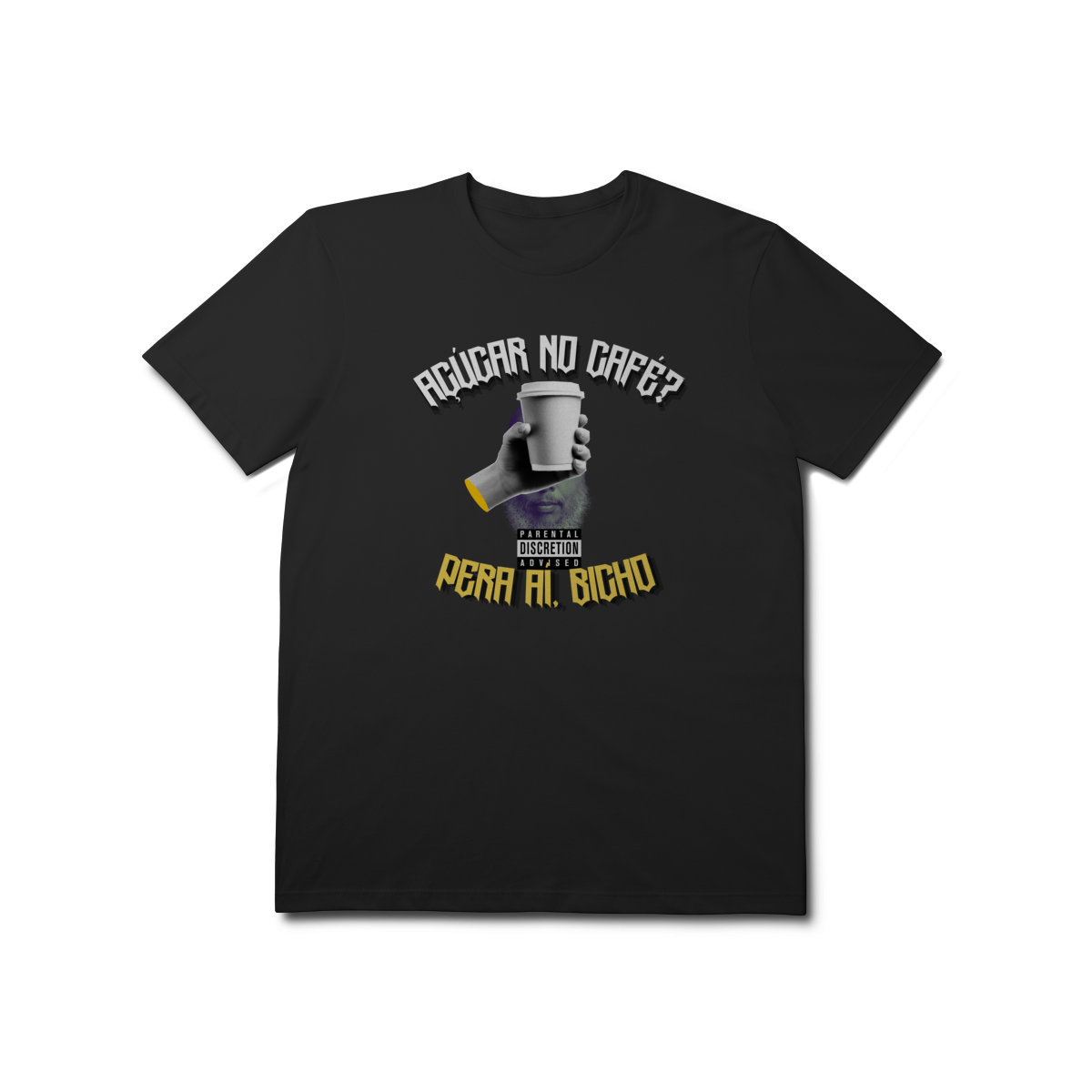 Nome do produto: Camiseta 100% Algodão - Açúcar no Café?