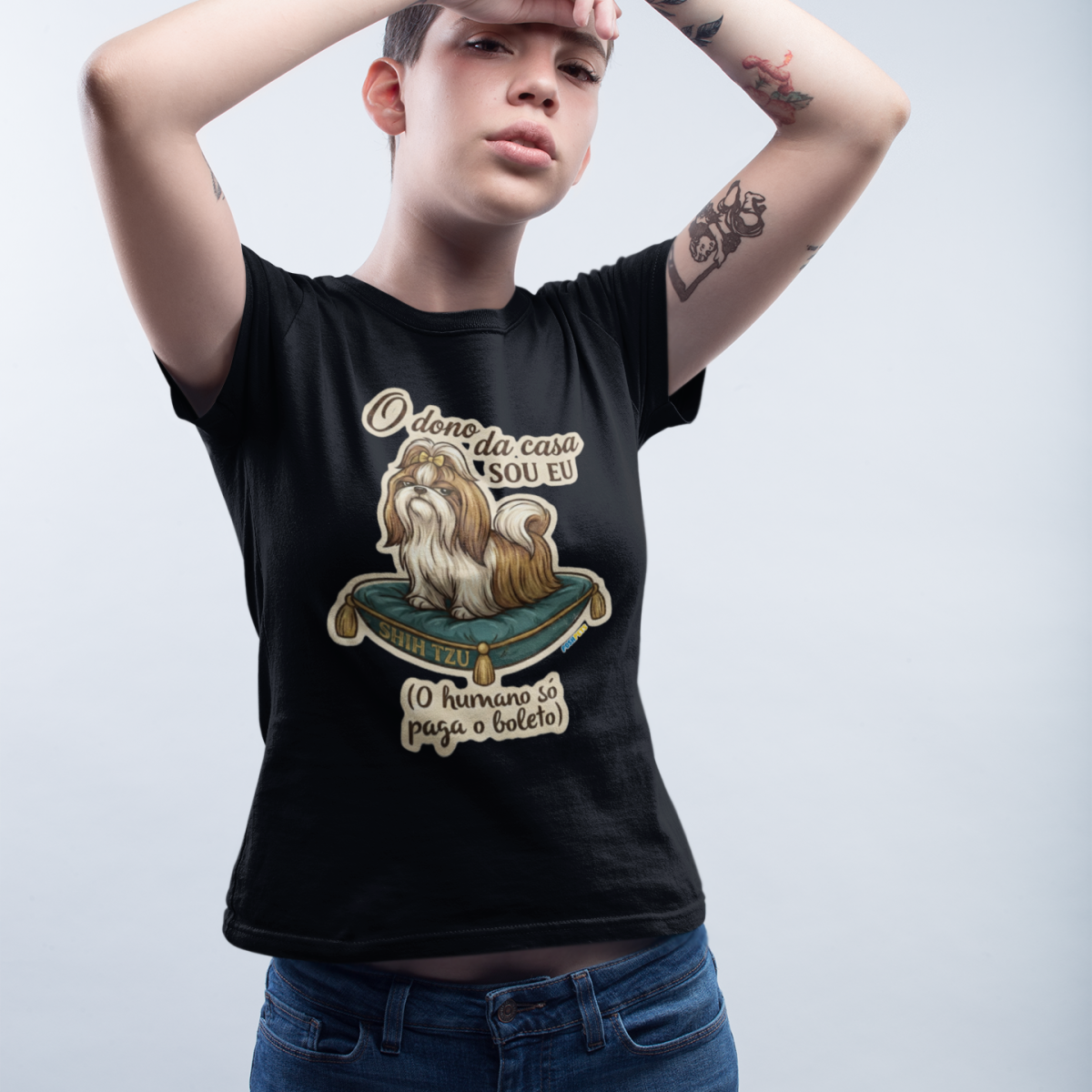 Camiseta baby Long Shih-Tzu #stickerpaws