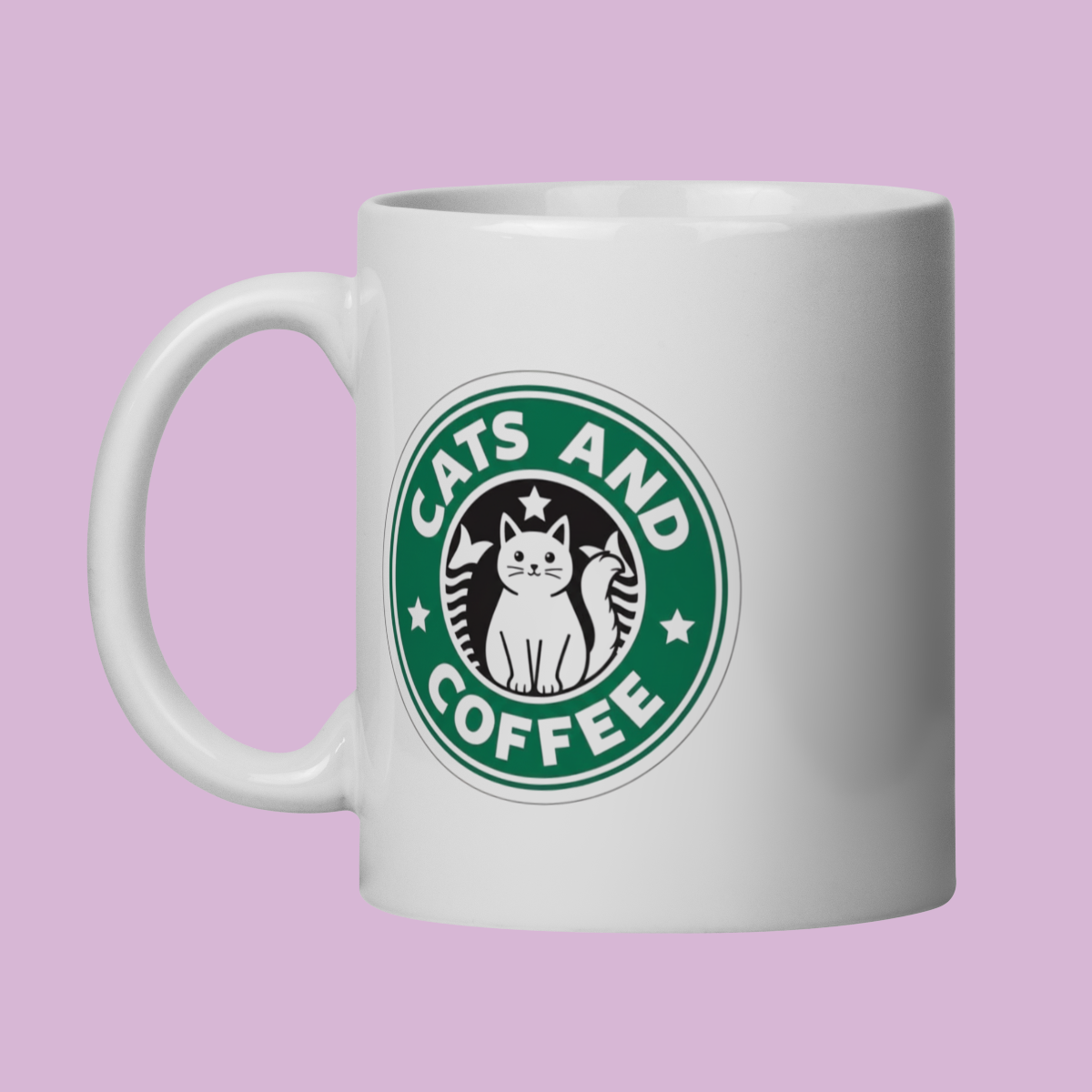 Caneca Petnip Cats and Coffee - Porcelana Branca