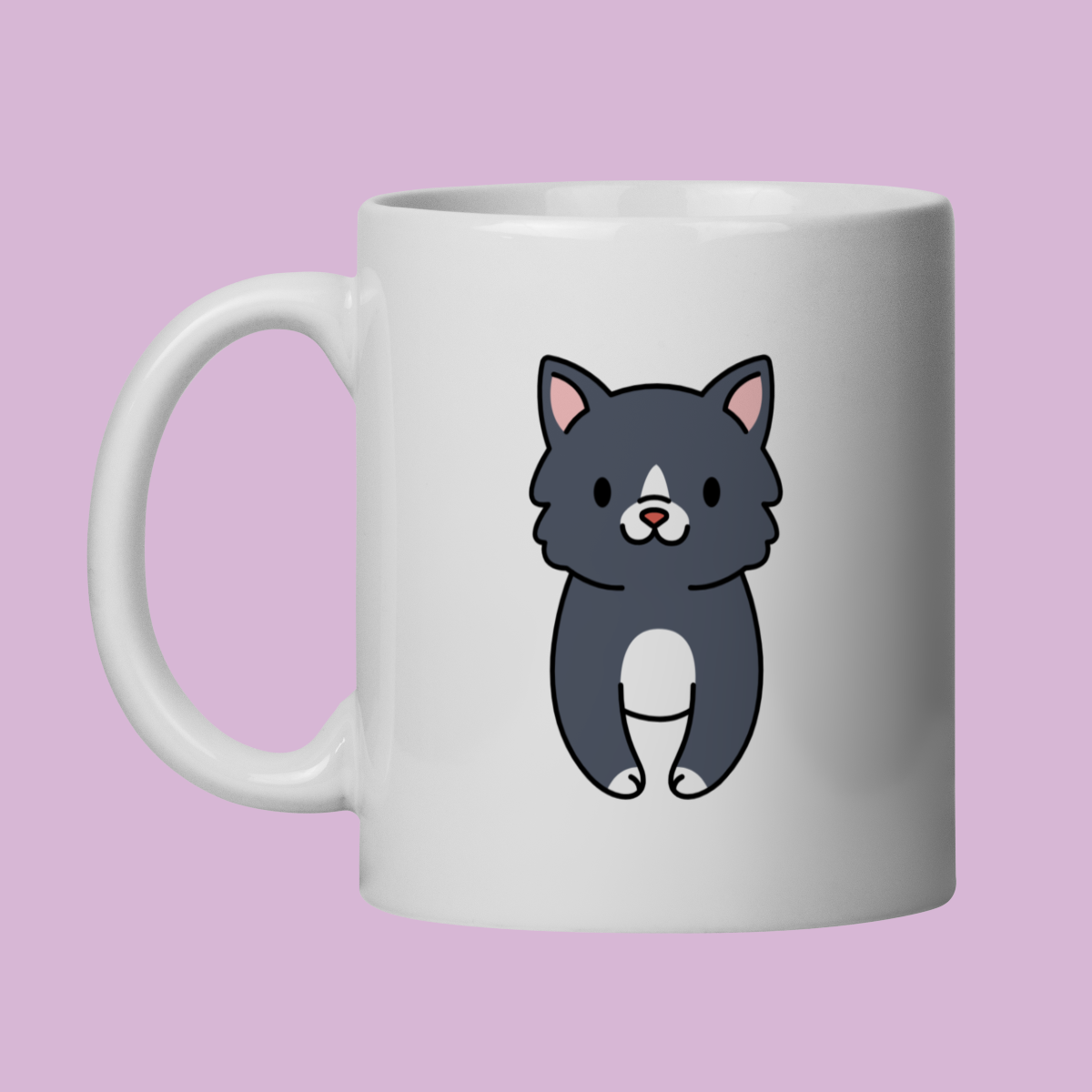 Caneca Petnip Gato 360º - Frente e Verso - Porcelana 325ml