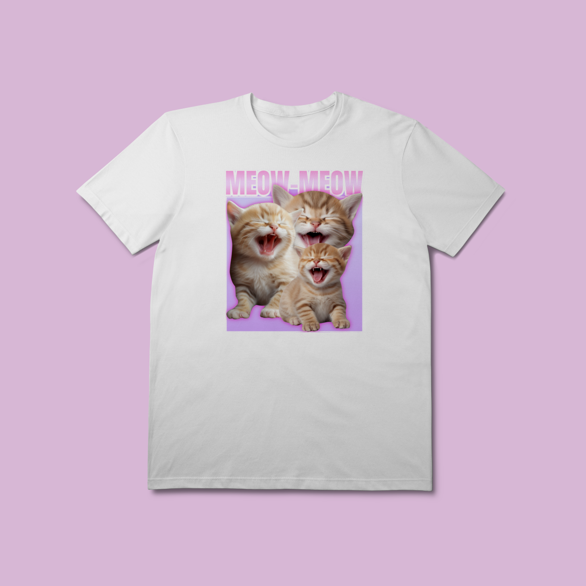 Nome do produto: Camiseta Premium Petnip MEOW-MEOW - 100% Algodão