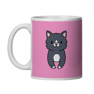 Caneca Gato 360º - Rosa - Porcelana 325ml