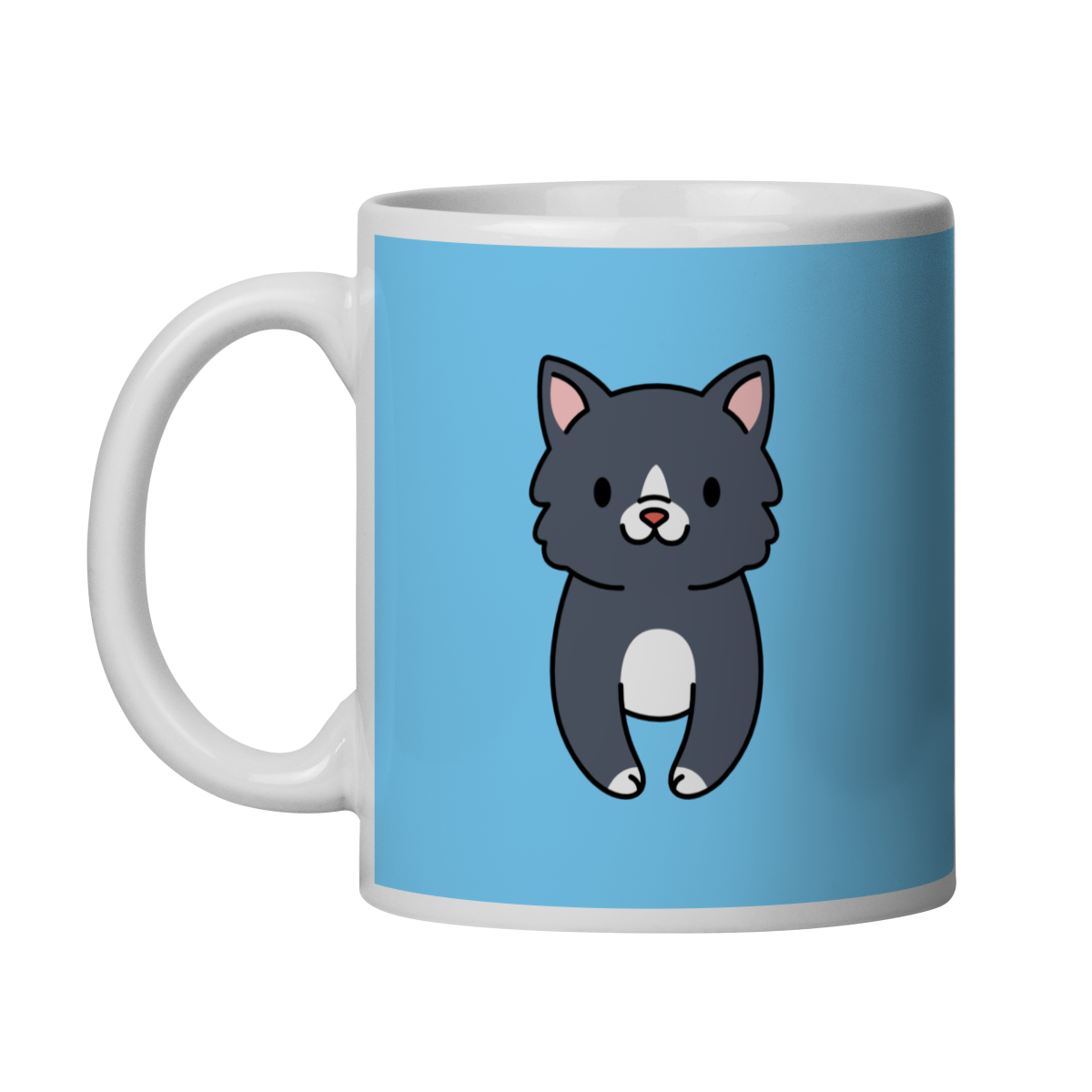 Caneca Gato 360º - Azul - Porcelana 325ml