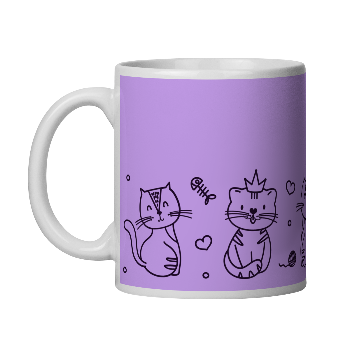 Caneca Gatos Felizes - Porcelana Premium