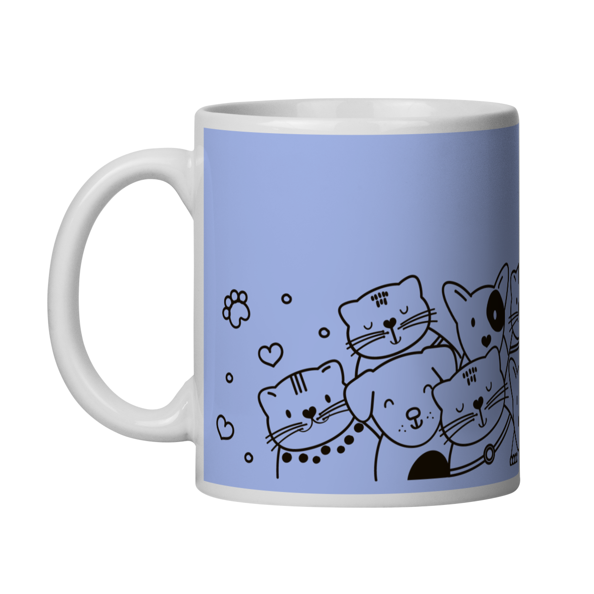 Caneca Cats and Dogs - Porcelana Premium