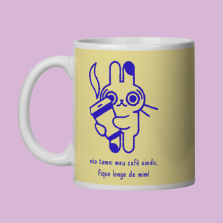 Caneca Coelho Café Sincero - Porcelana Premium