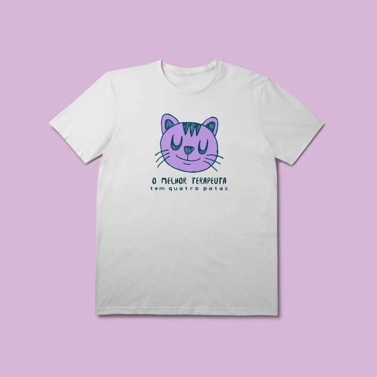 Camiseta Premium Terapia Quatro Patas Gatos - 100% Algodão