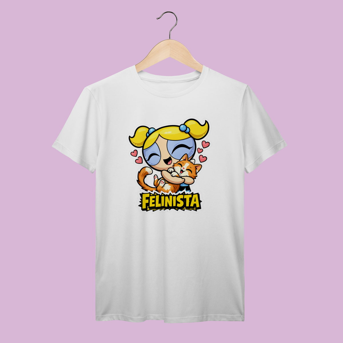 Camiseta Premium Felinista Lindinha - 100% Algodão