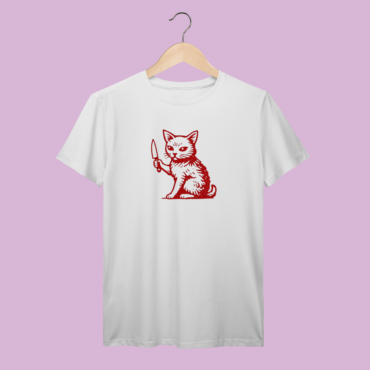 Camiseta Premium Gato Bravo - Red Edition
