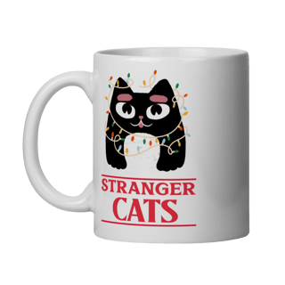 Caneca Stranger Cats - Porcelana 325ml