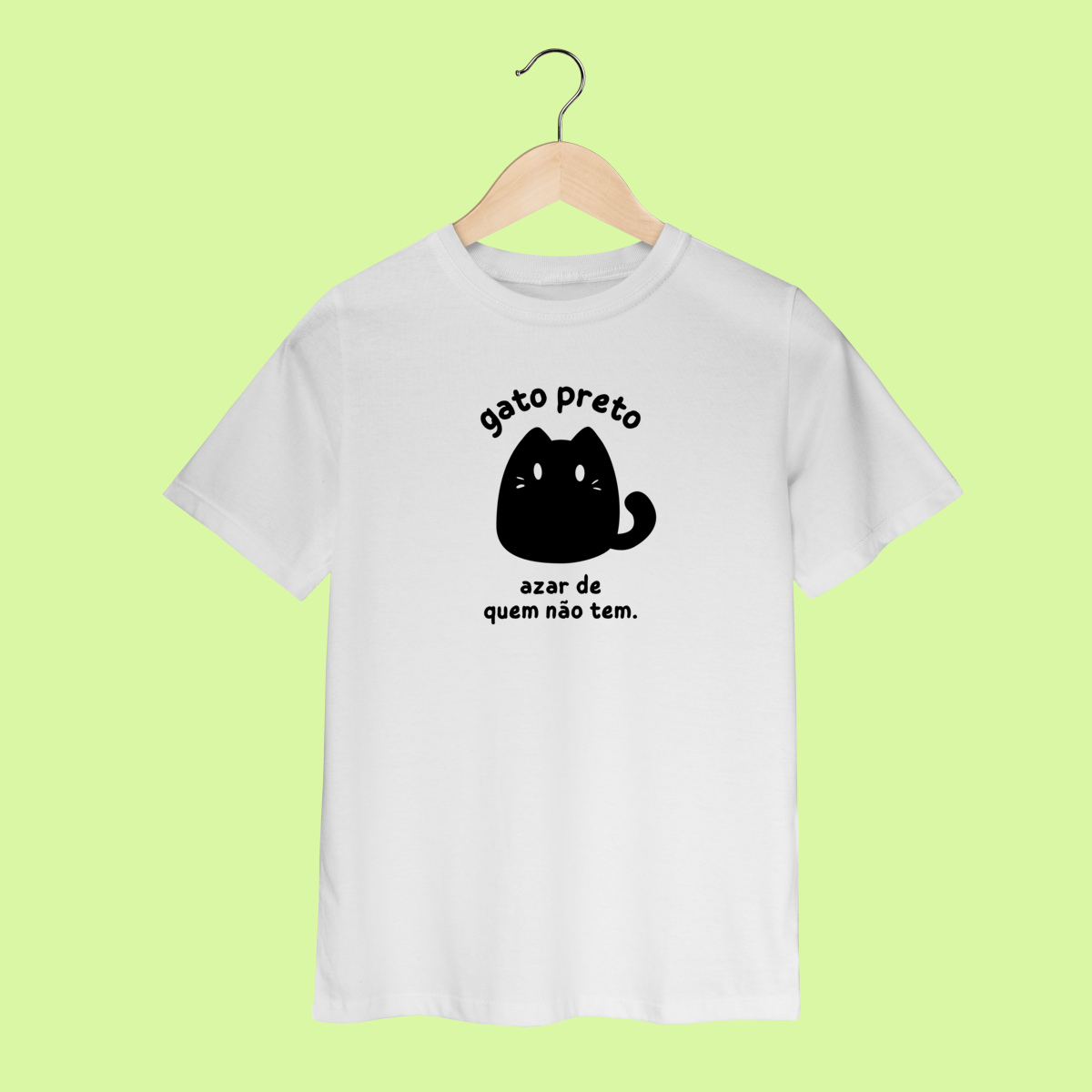 Camiseta INFANTIL - Gaato Preto, azar de quem não tem