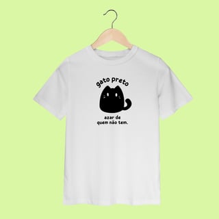 Camiseta INFANTIL - Gaato Preto, azar de quem não tem