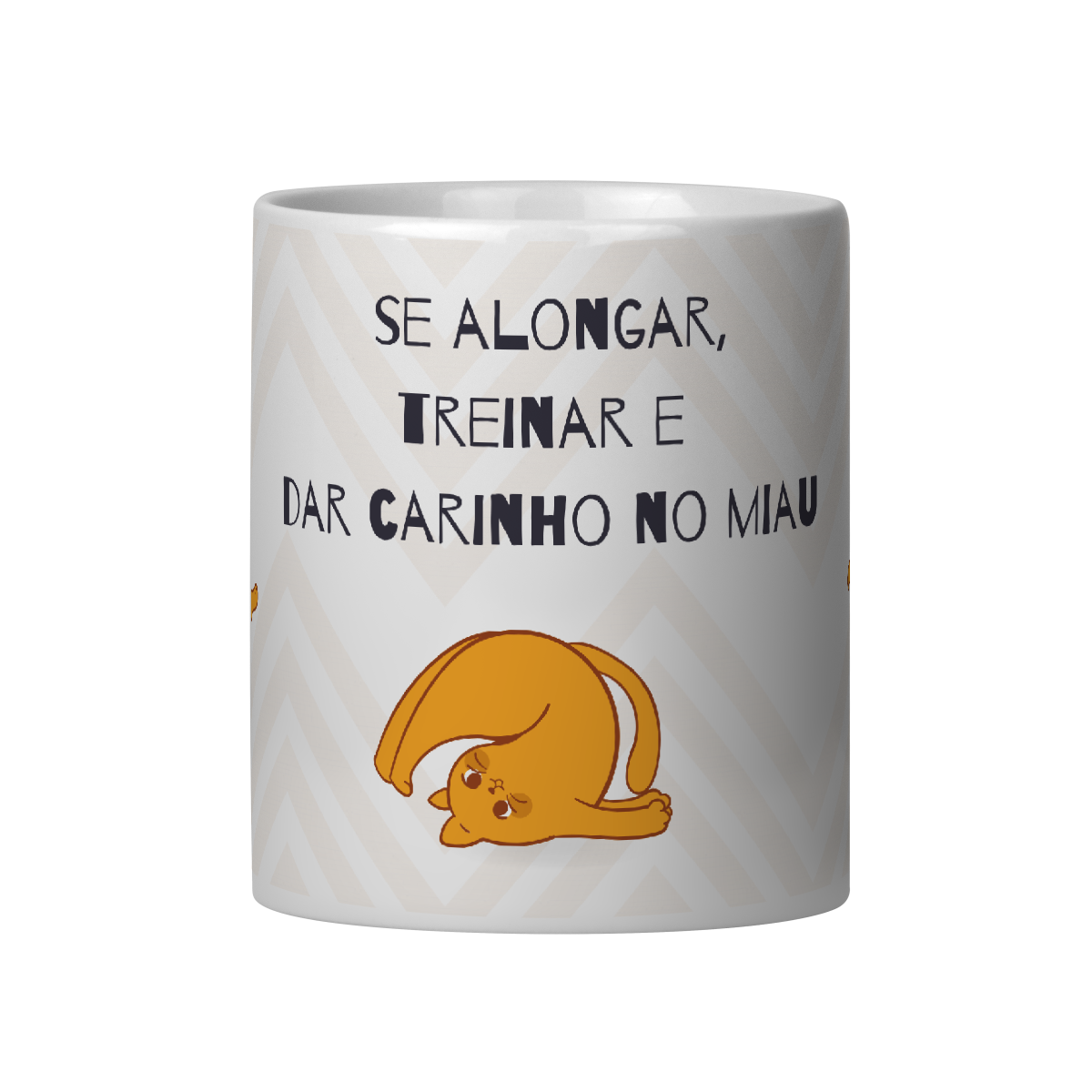 Nome do produto: Caneca - Se alongar, treinar e dar carinho no Gato
