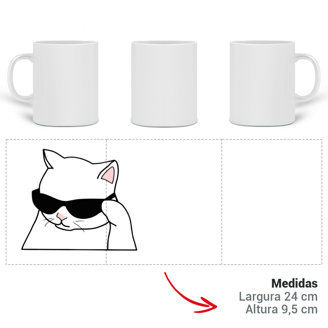 Caneca Porcelana - Gato Gangster